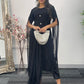 Black - Floor Length Sleeves - Chiffon Outfit - T