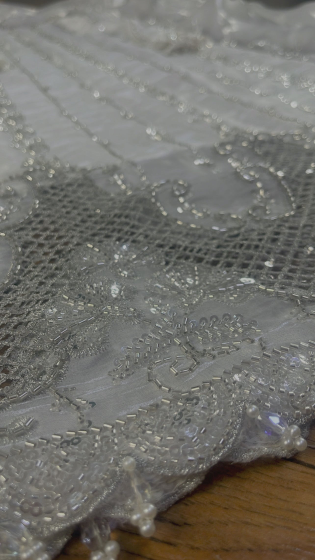 Tara - Korean Silk Cut Dana - Party Wear - CutWork - White - taara -