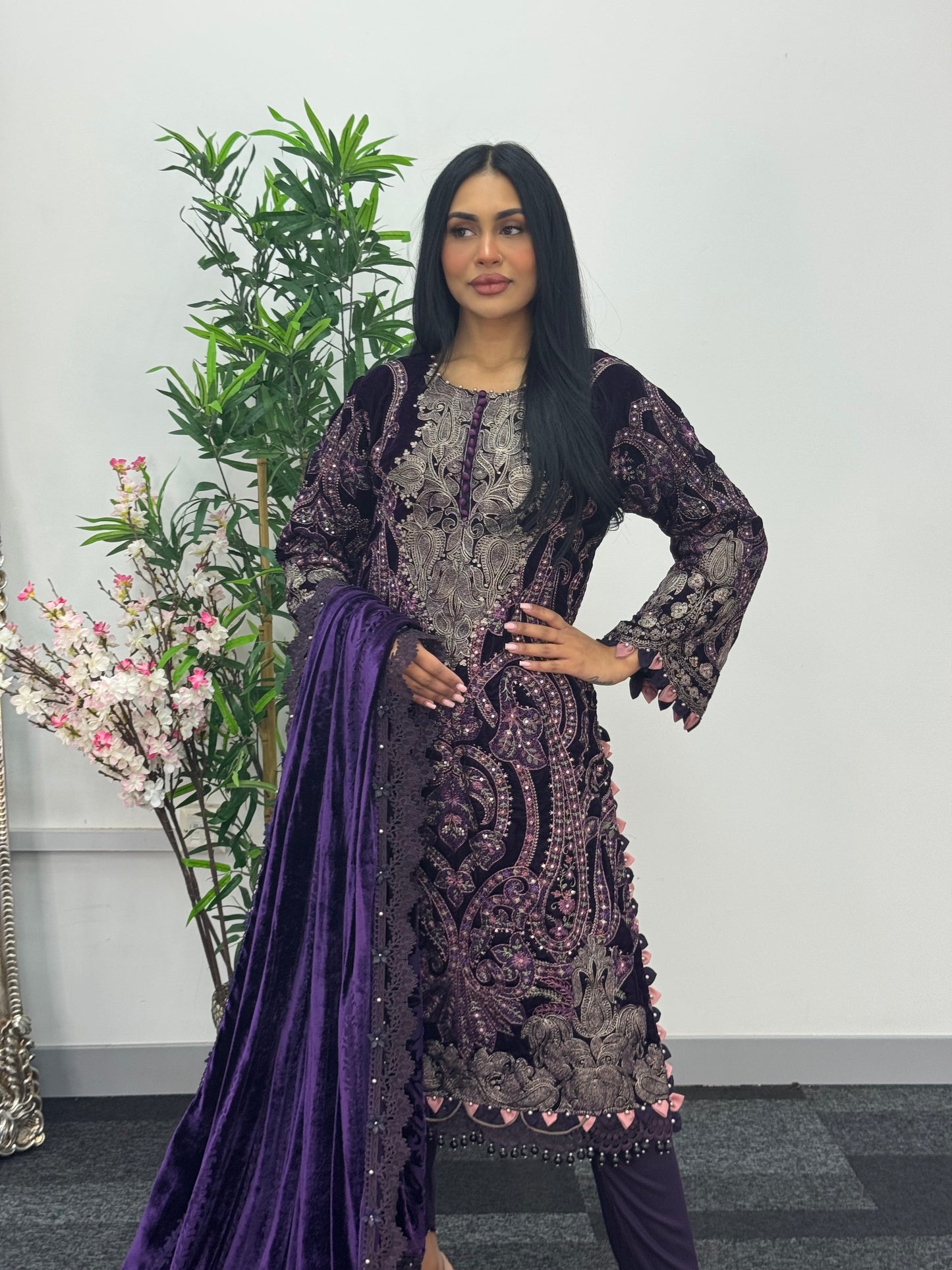 Maria B Luxury Velvet - Purple