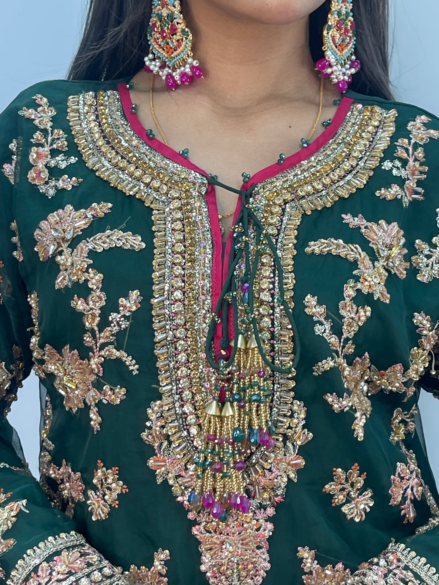 pakistani traditional dress | Rehar Nagar- Green - I
