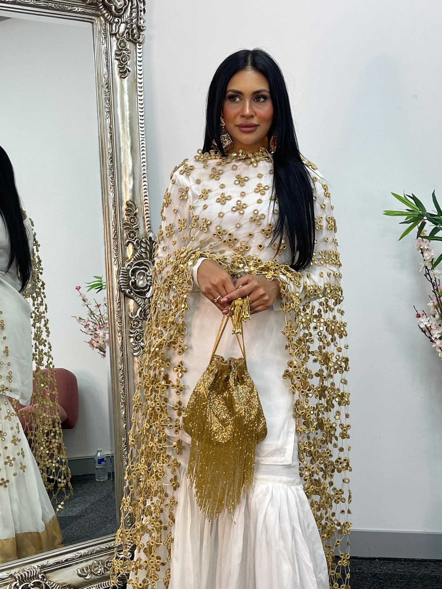 (Preorder 4-5 weeks) Posheeda Sheesh Dupatta with GARARA - Poshida Mirror Dupata -