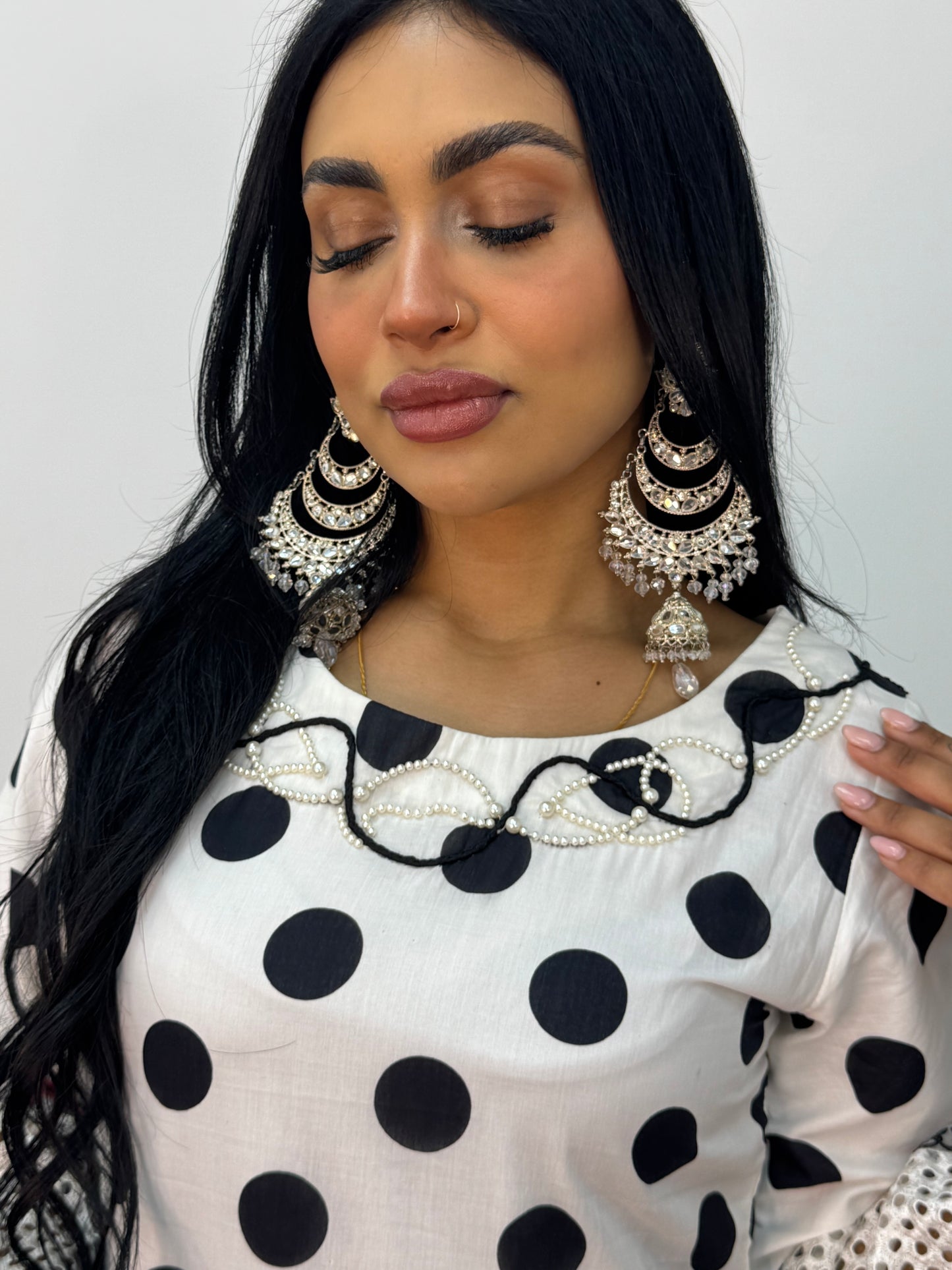 Maria B Lawn Mprints - Polka Dots -  Black