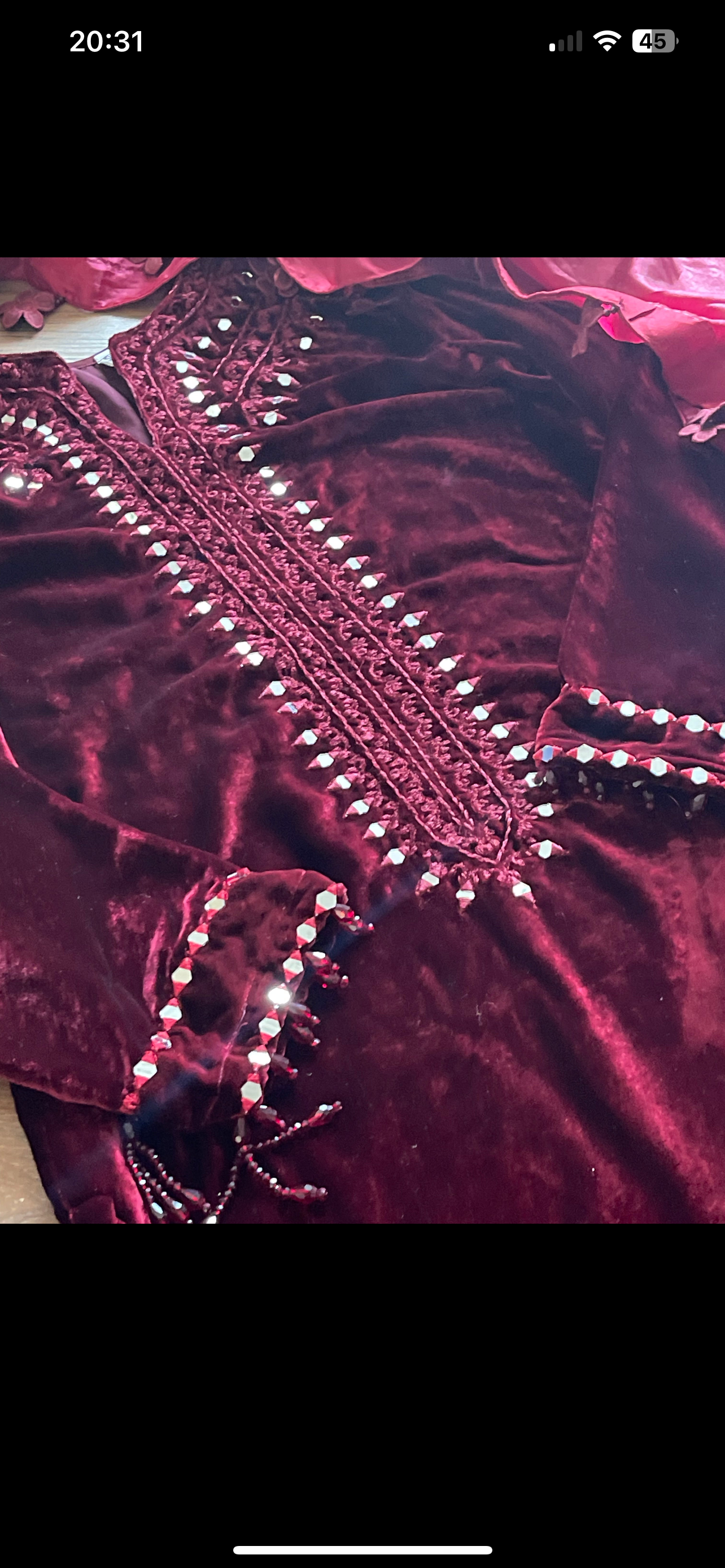 Wine - Sheesha X Velvet Maroon  Plachi Daman with silk dupatta winter