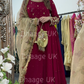 (Pre Order 3/4 Weeks) “GUL BANO” - Hand Painted Dupatta with Hand Work -Anarkali - Maroon Gold - Noor