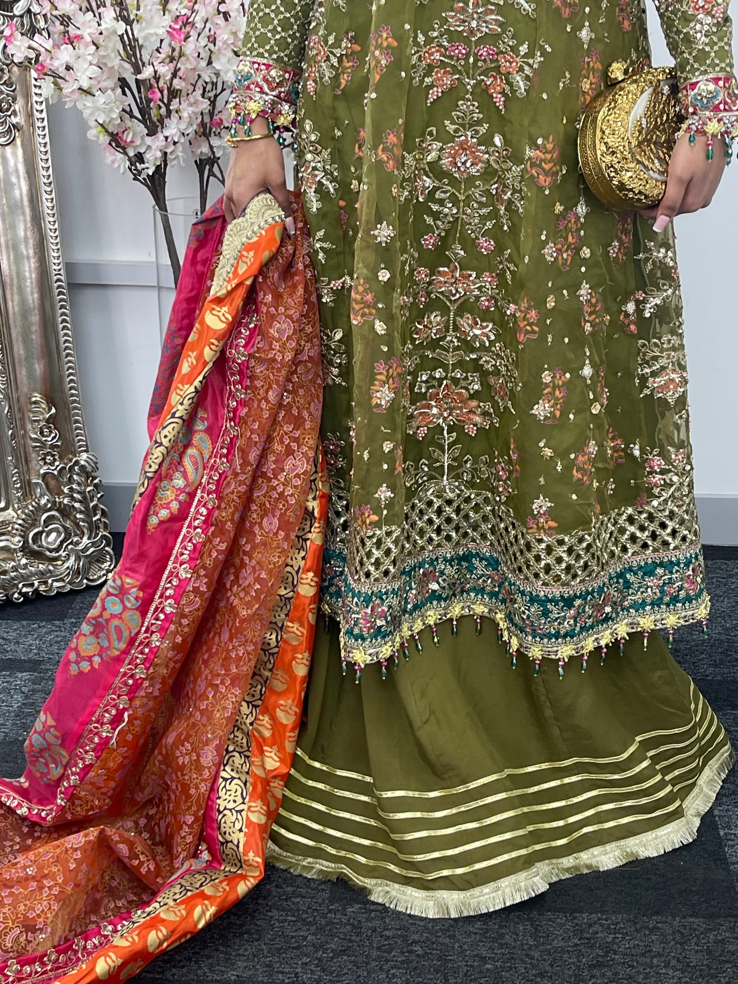 Mehndi - Maria B Inspired Maxi Lehnga -