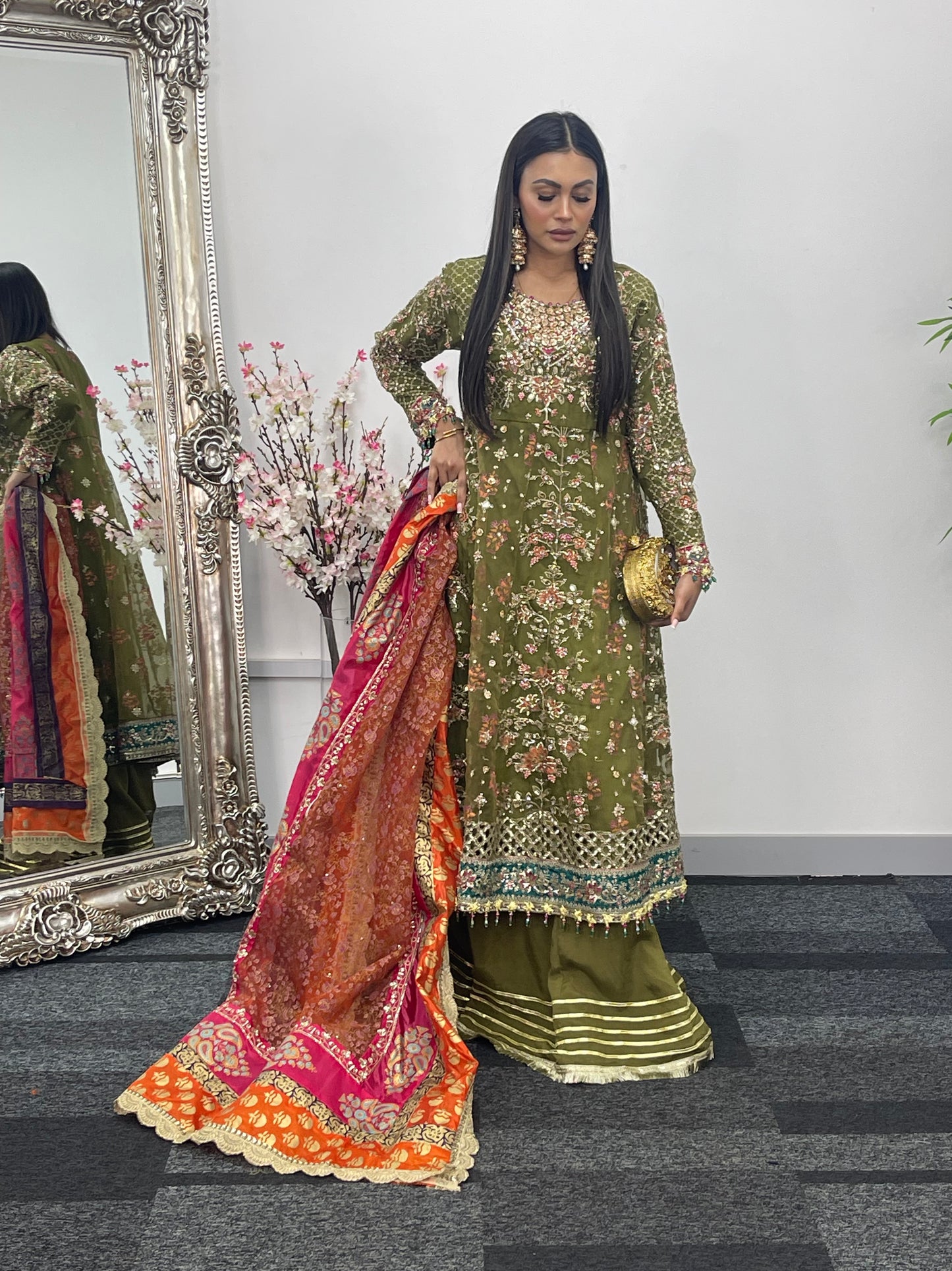 Mehndi - Maria B Inspired Maxi Lehnga -