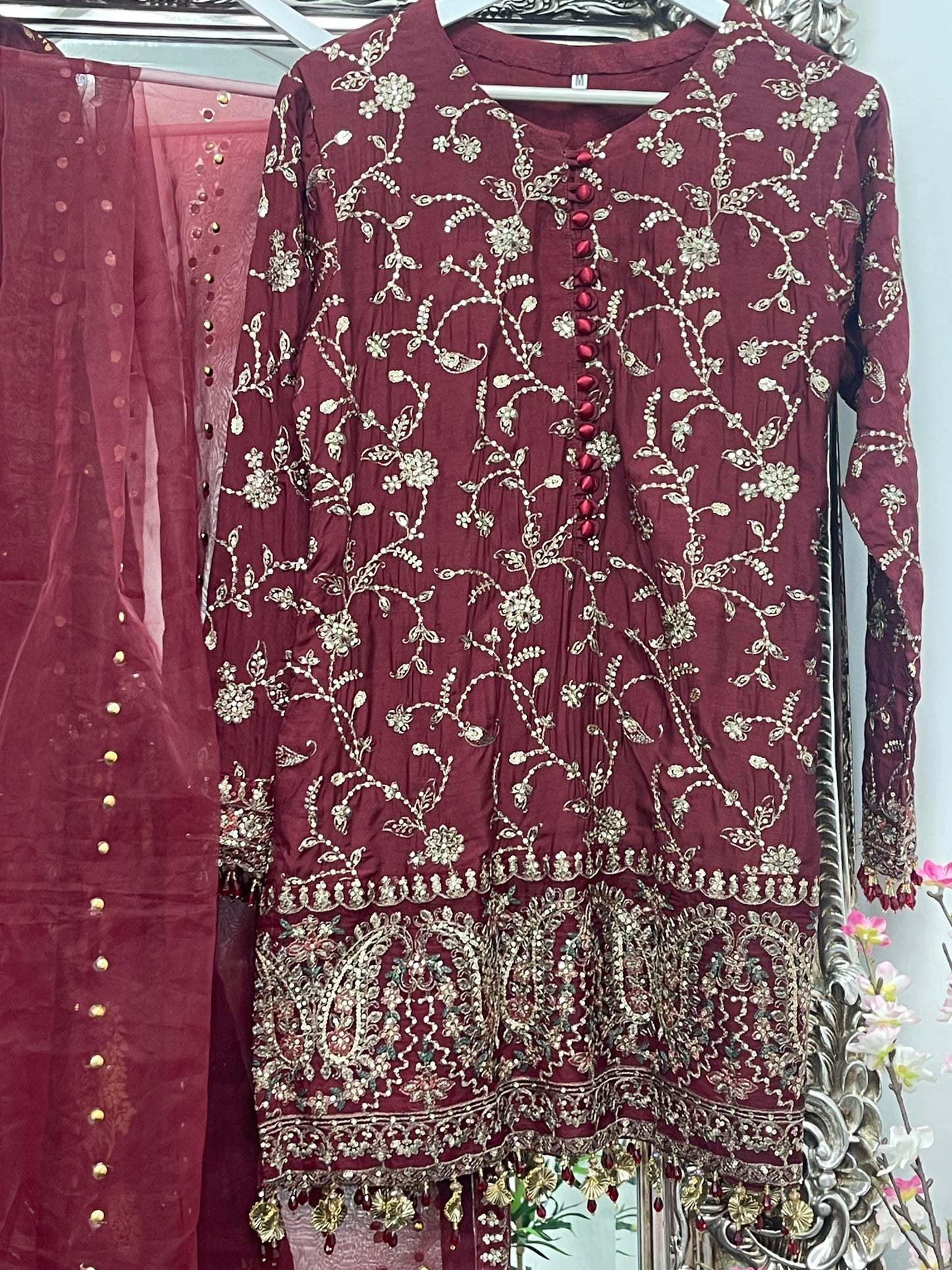 “Dulhan” Maria B Inspired - Maroon Garara - R