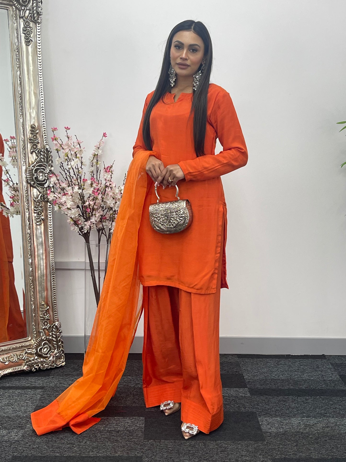 Saba - Farshi Shalwar - Orange - P