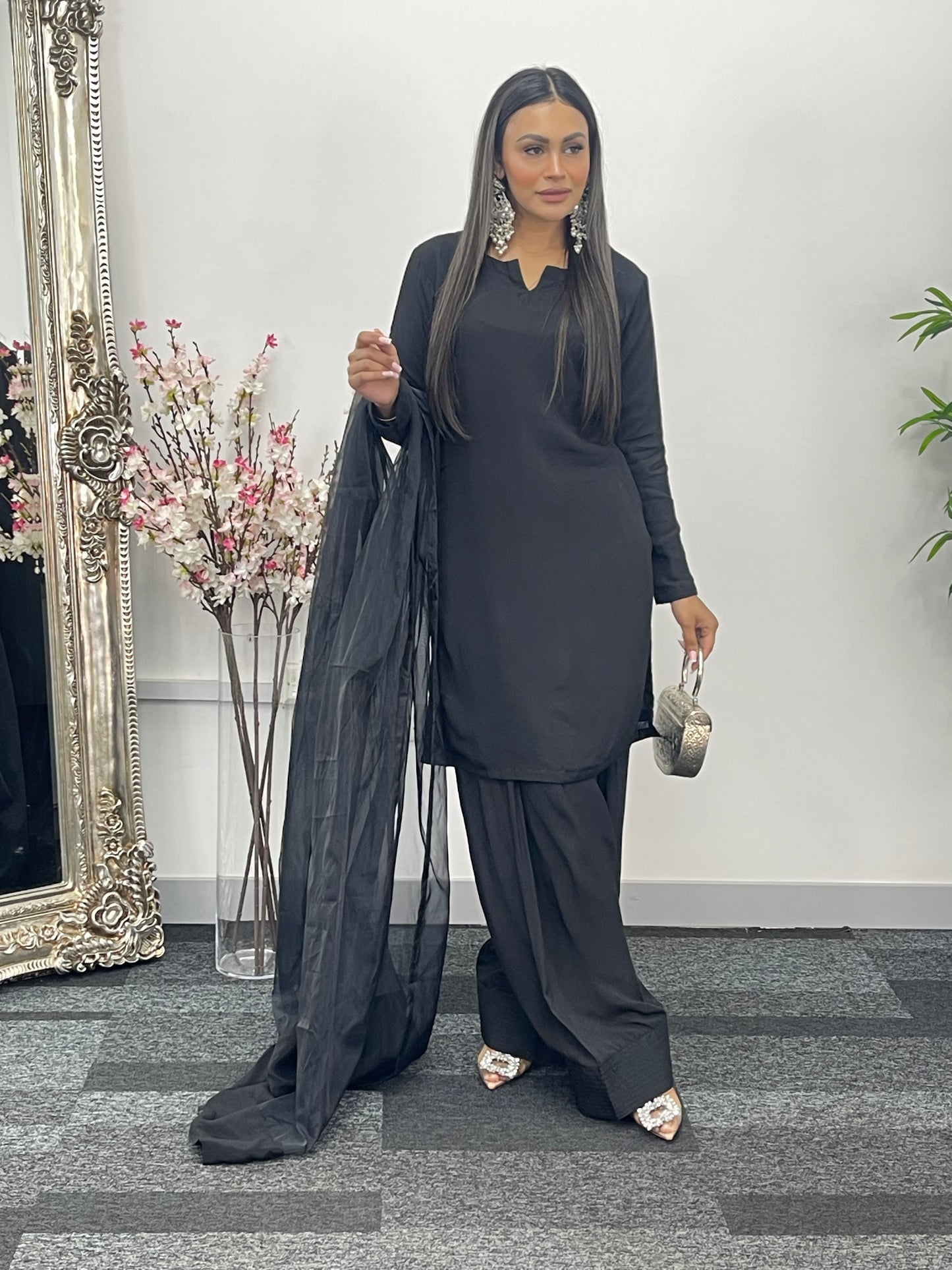 Saba - Farshi Shalwar - black -P