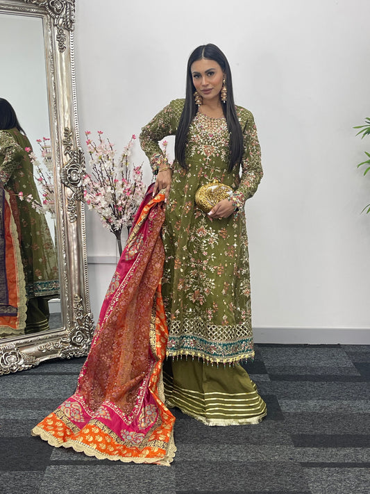 Mehndi - Maria B Inspired Maxi Lehnga -
