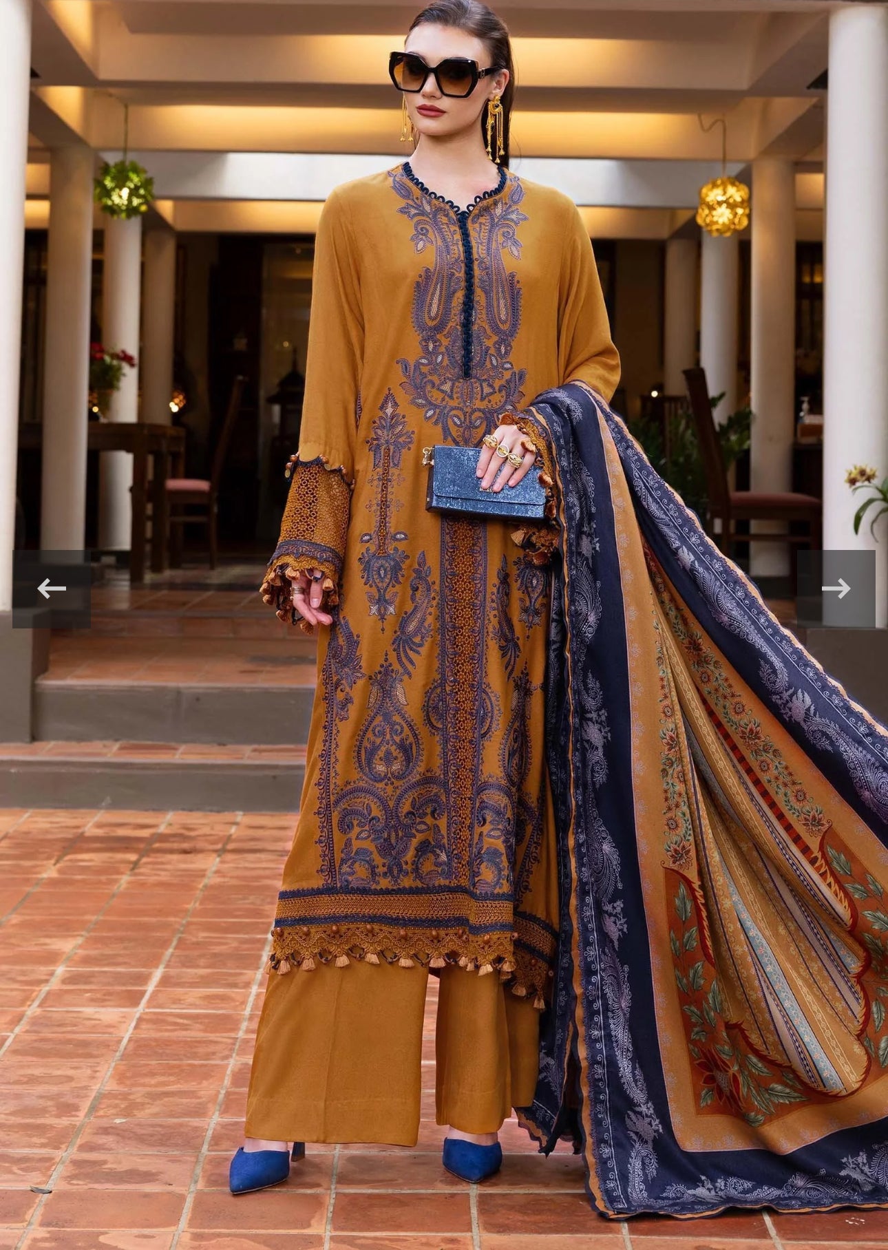 Maria B Winter Mprints - 3A - Mustard