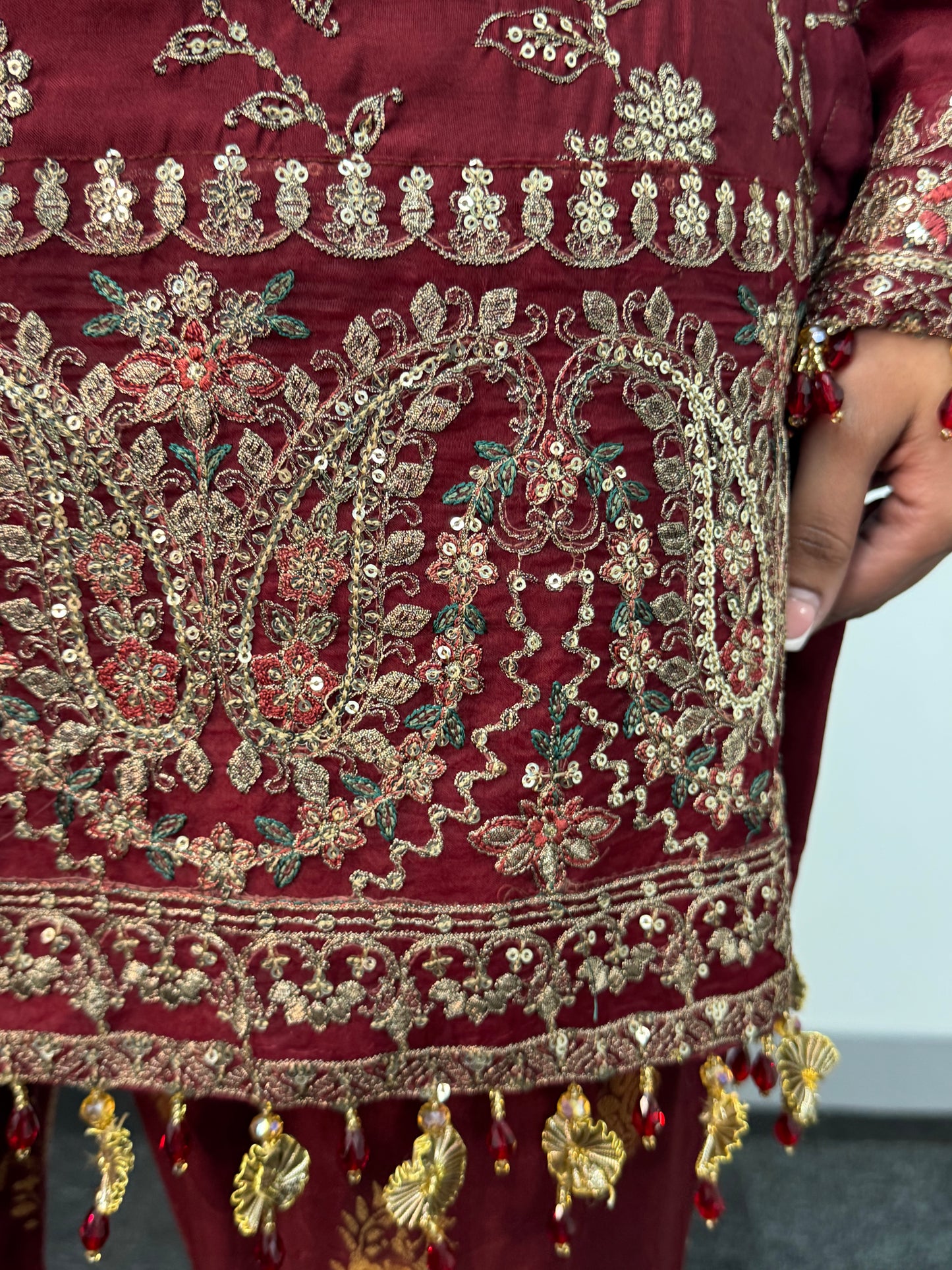 “Dulhan” Maria B Inspired - Maroon Garara - R