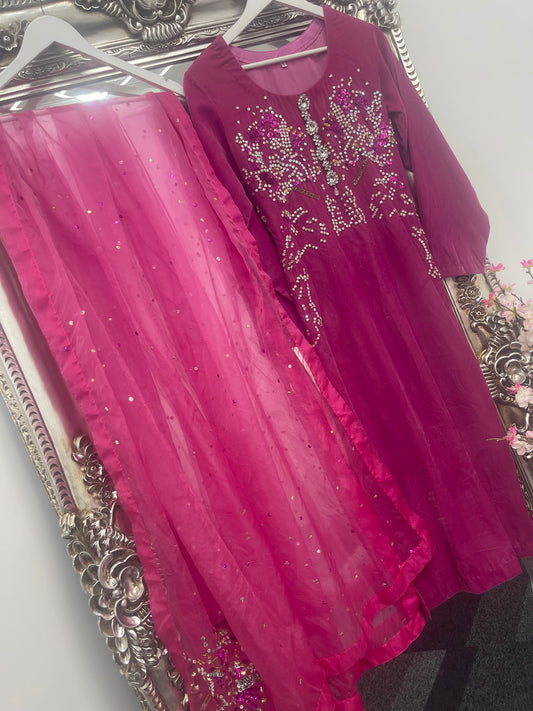 Rang e Gulaab - Hot Pink Velvet - AA -