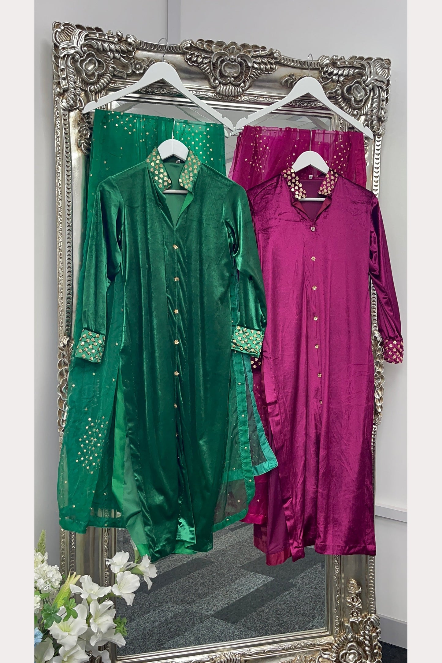 Sona l Plum Silk Velvet - Party Outfit l AA