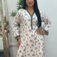 Daily Wear - 2 PC Printed Linen - White