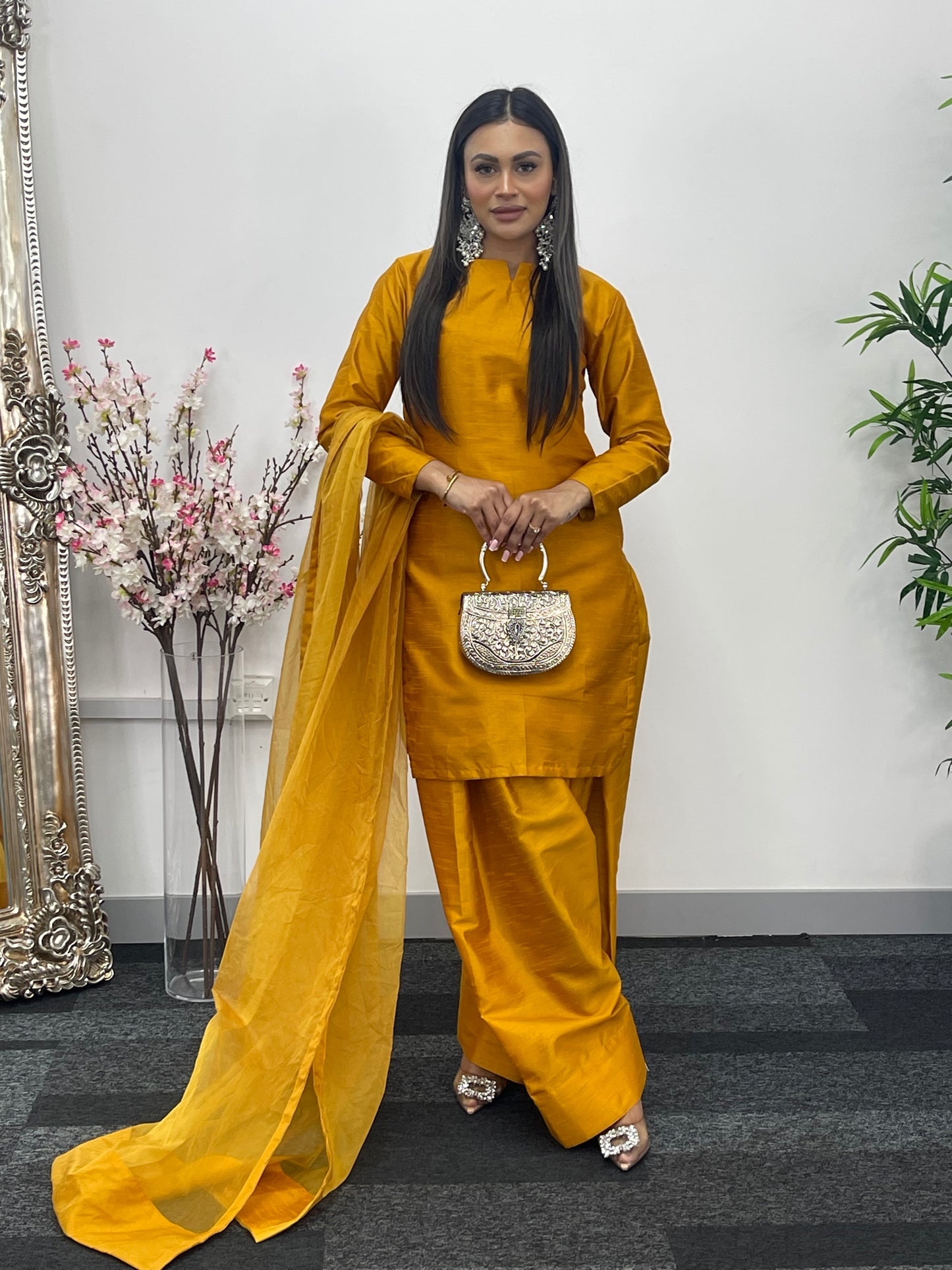 Saba - Farshi Shalwar - mustard - P