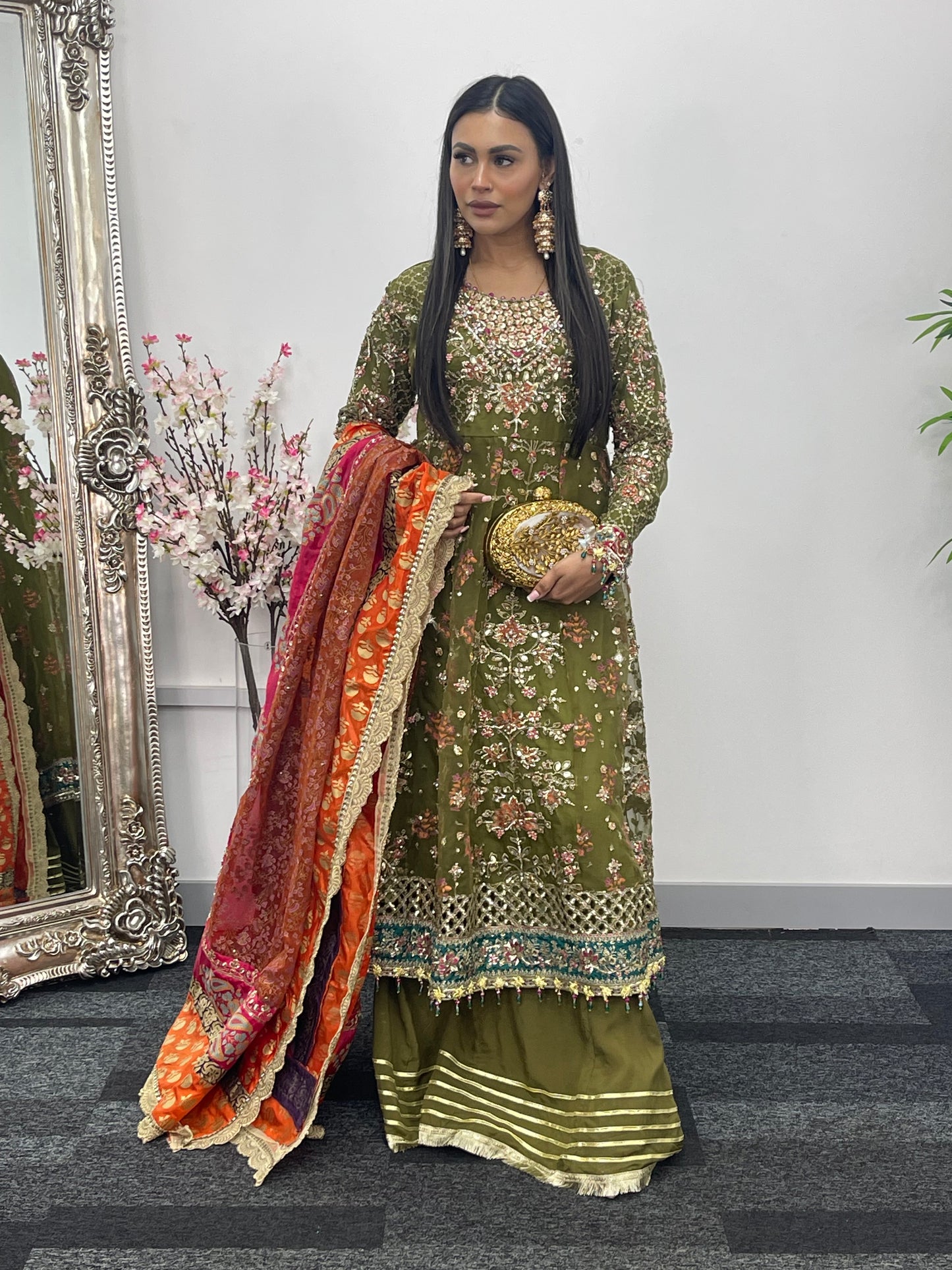 Mehndi - Maria B Inspired Maxi Lehnga -