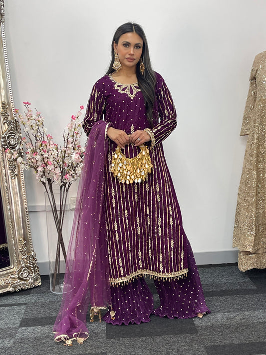 Fruity Plum - Velvet Pret - with crushed sharara - AA