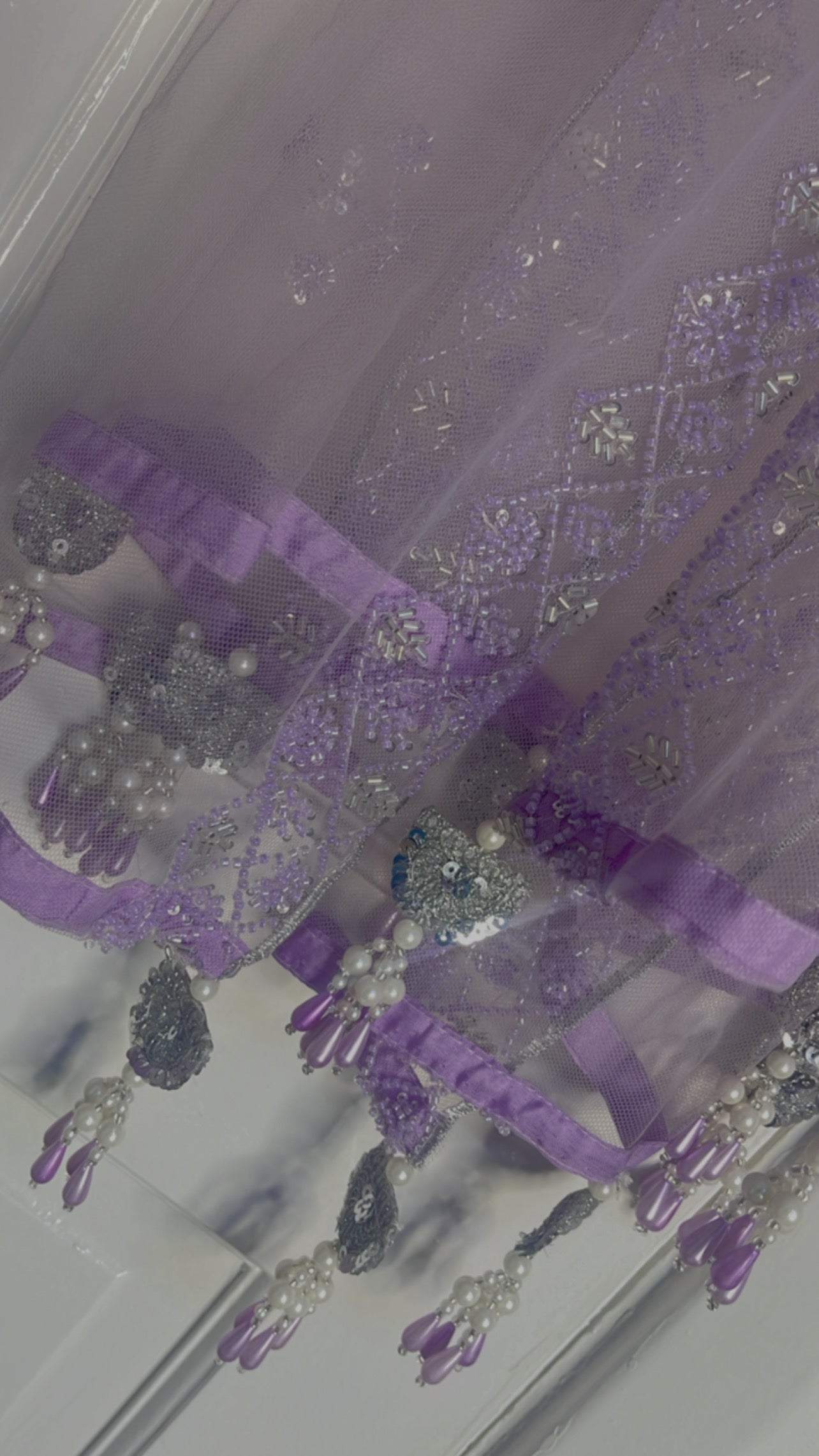 Ronaq- Korean Silk Cut Dana - Party Wear - Lilac