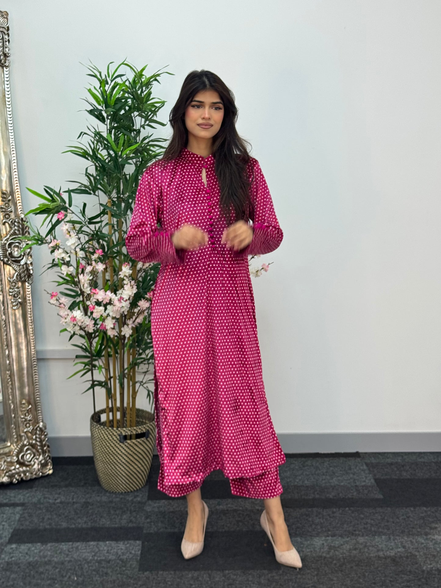 Polka Dots - Red - Shaneel Velvet