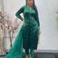 Sona l Green Silk Velvet - Party Outfit l AA