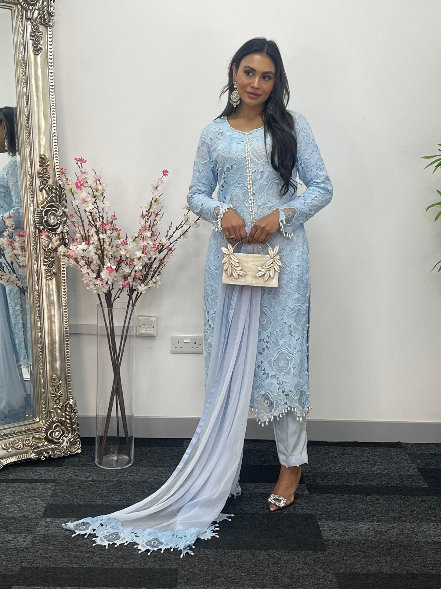 Lacy Crochet - diya - Blue - dia