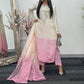 (Pre Order 3/4 Weeks)“Gulaabi” Luxury Outfit - Ombre Pink & Ivory