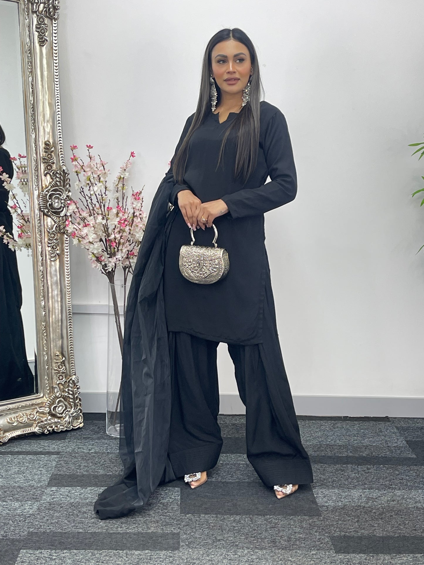 Saba - Farshi Shalwar - black -P