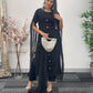 Black - Floor Length Sleeves - Chiffon Outfit - T