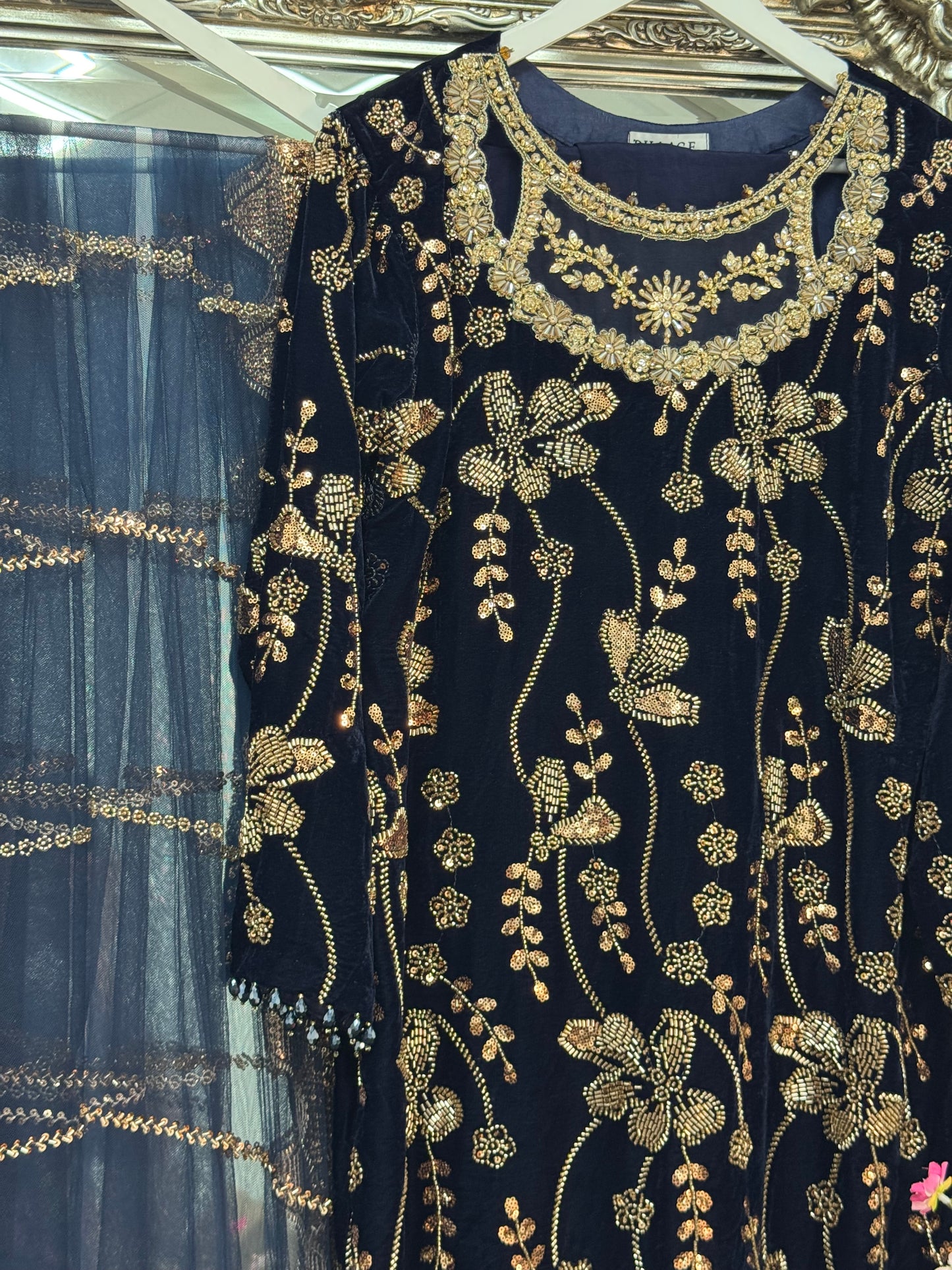 Zeba - Cutdana Velvet- Teal -