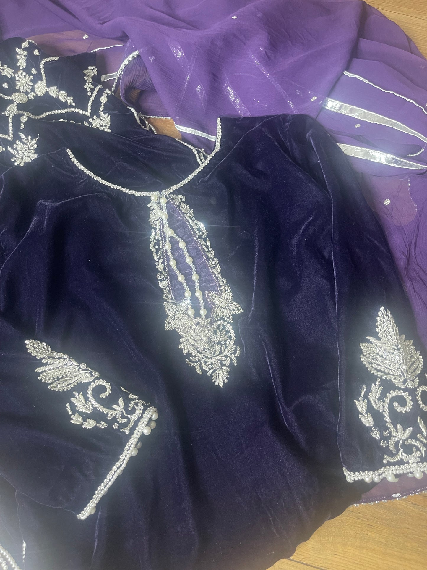 Crazy Kiya - Purple Velvet Pret - Wedding Party Wear -