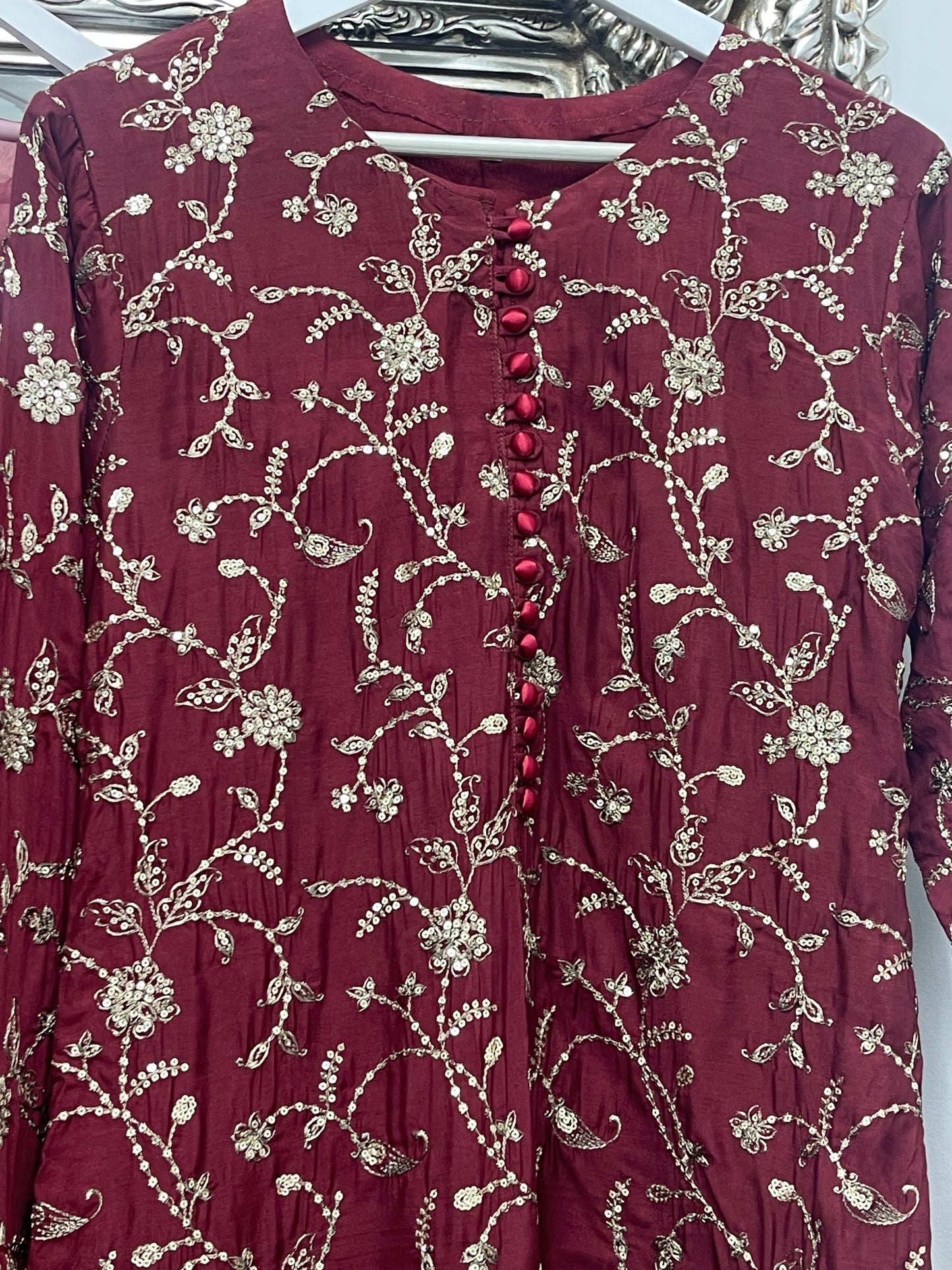 “Dulhan” Maria B Inspired - Maroon Garara - R