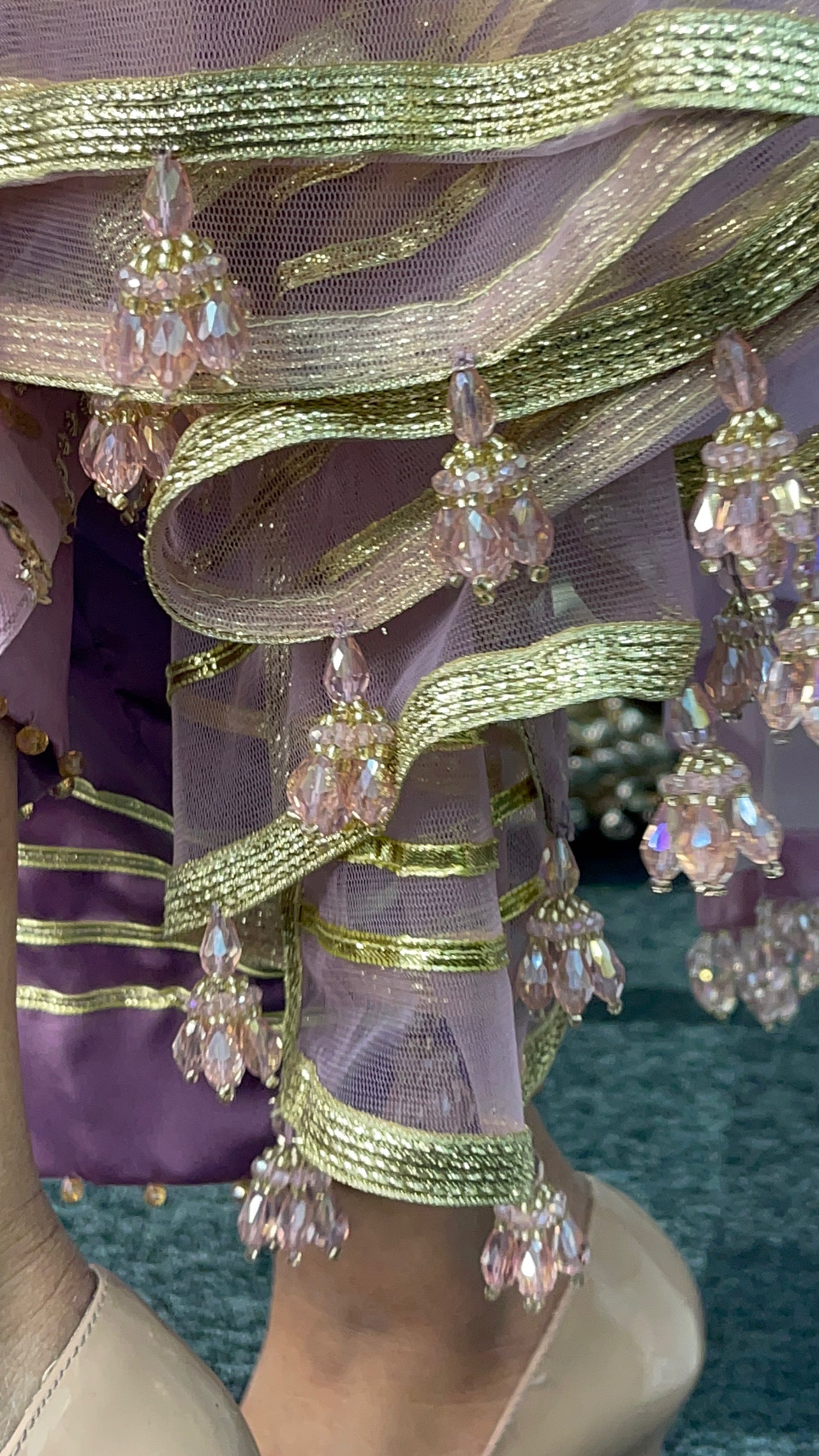 Aatish - Pink Cutdana Net - Lilac Party Outfit