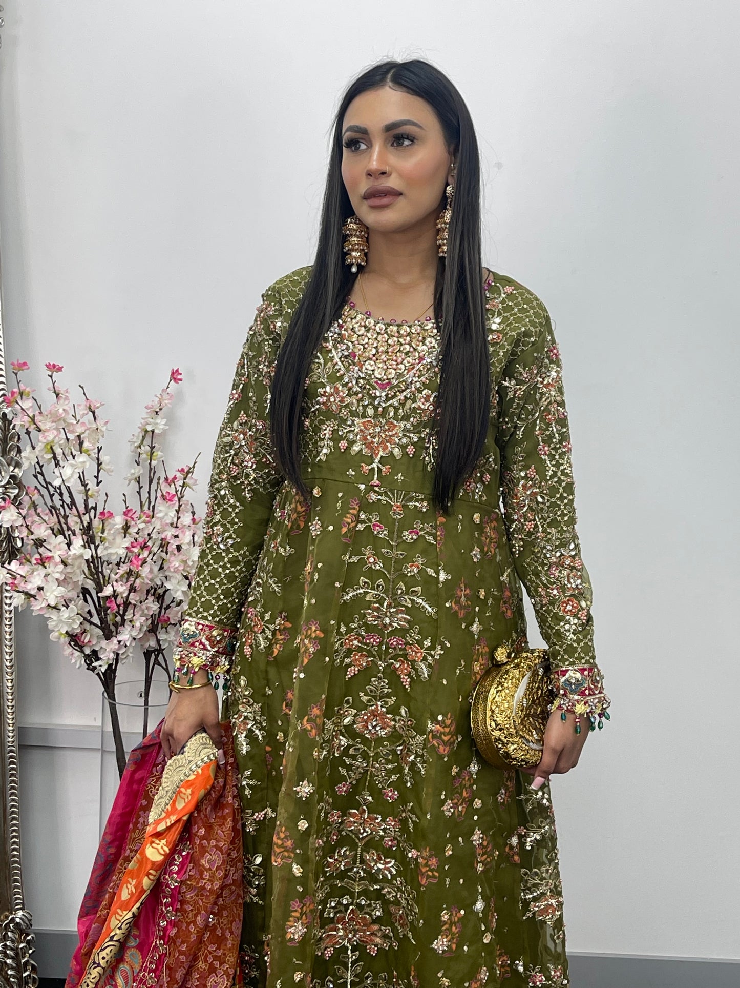 Mehndi - Maria B Inspired Maxi Lehnga -