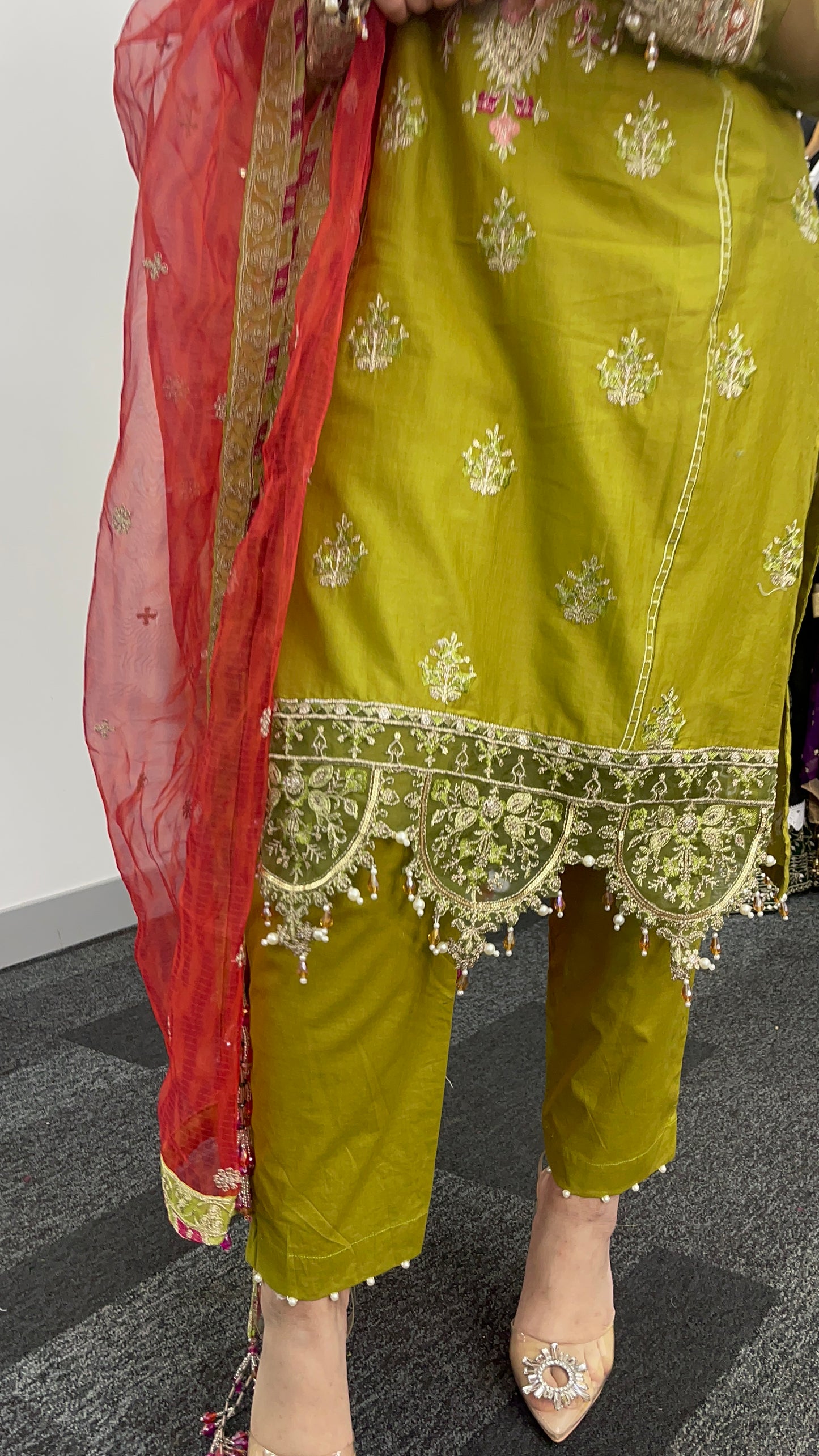 Shola _ Maria B inspired - Green & Orange -