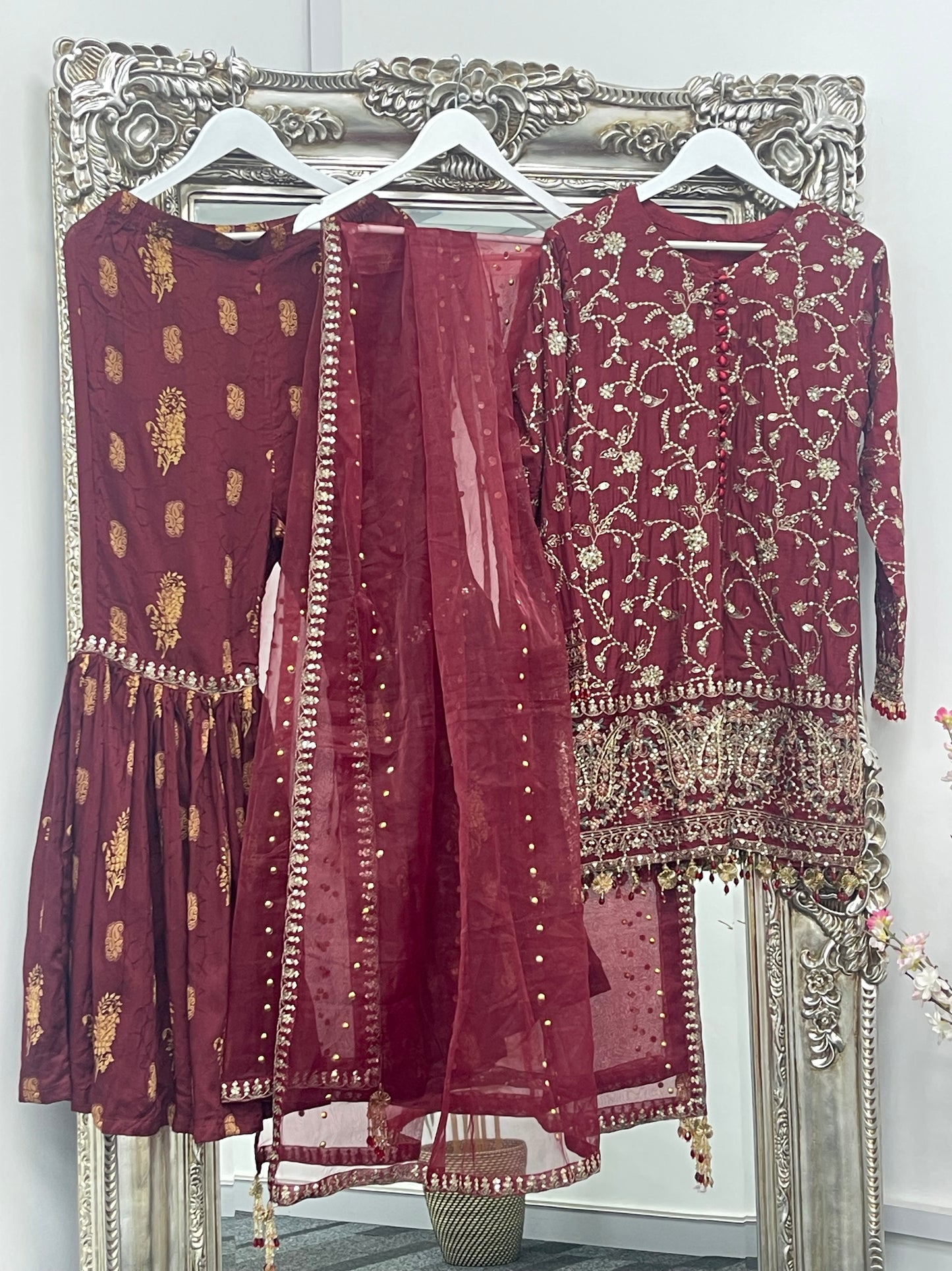 “Dulhan” Maria B Inspired - Maroon Garara - R