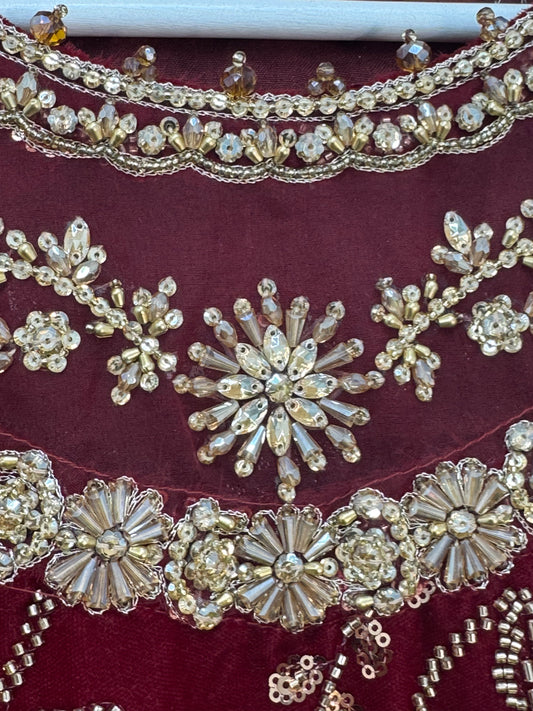 Zeba - Cutdana Velvet- Red