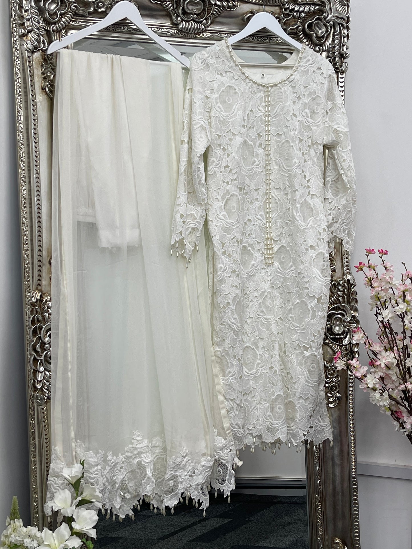 Lacy Crochet - diya - white - dia