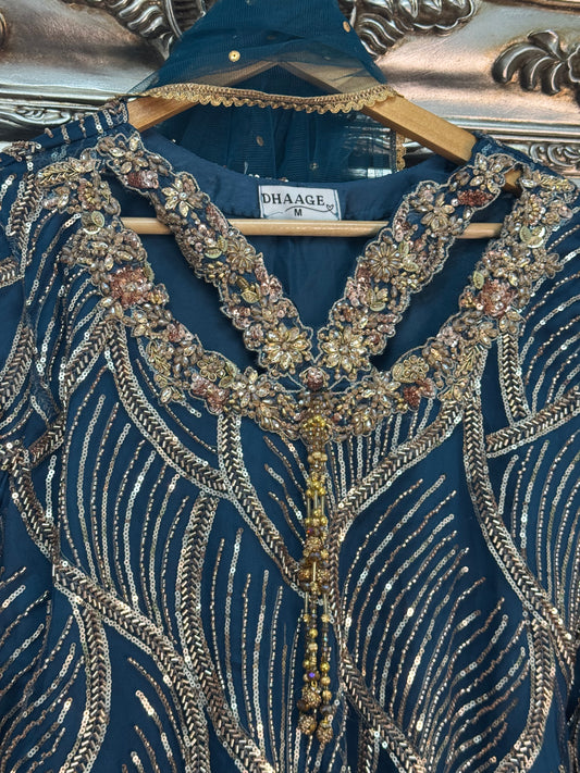 Heer - Teal Cutdana Net