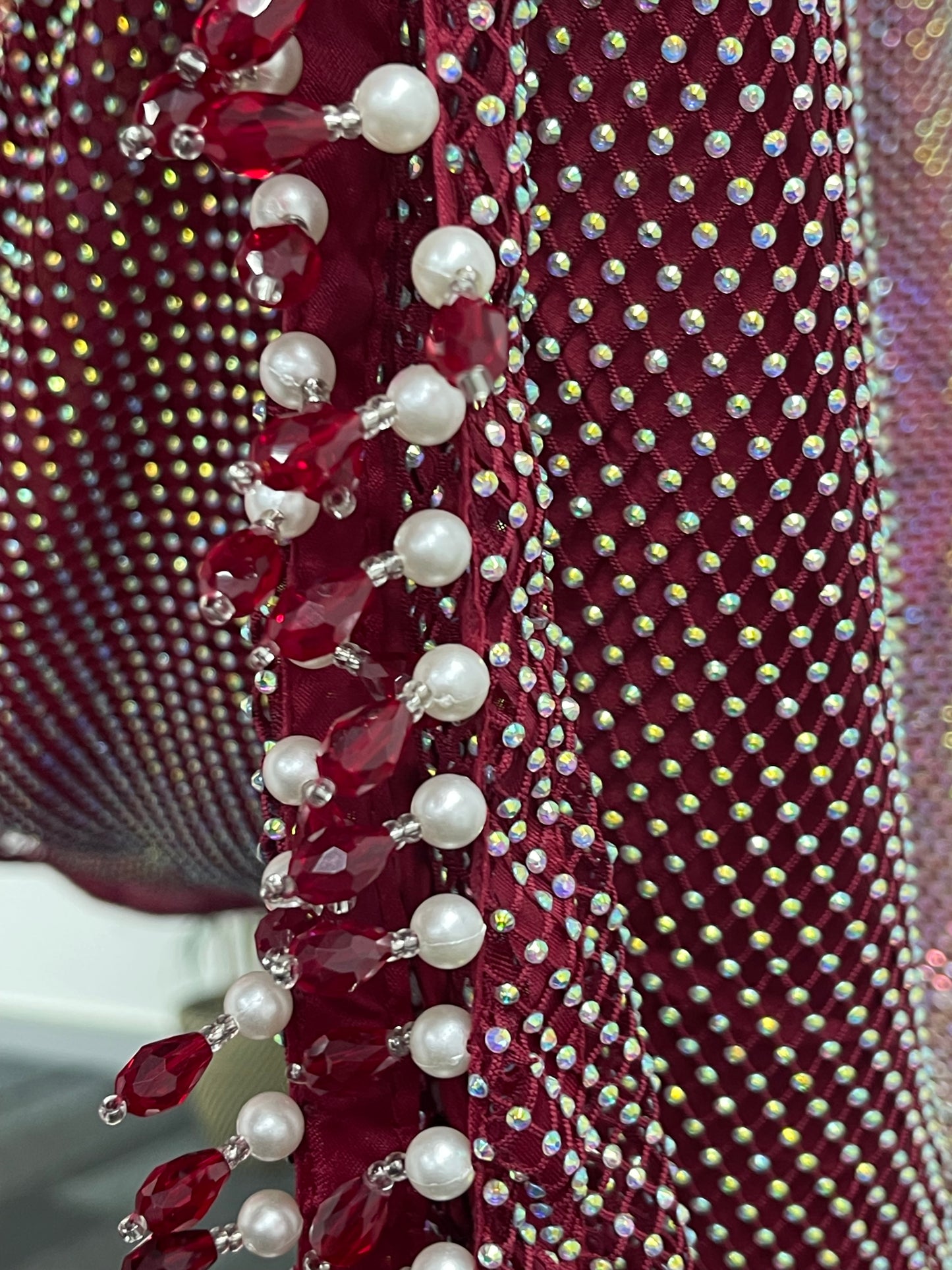 Fish Net  - Maroon - Red - F