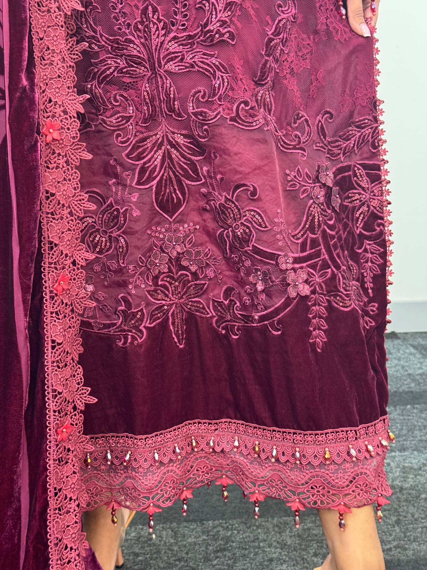 Maria B Luxury Velvet - Maroon