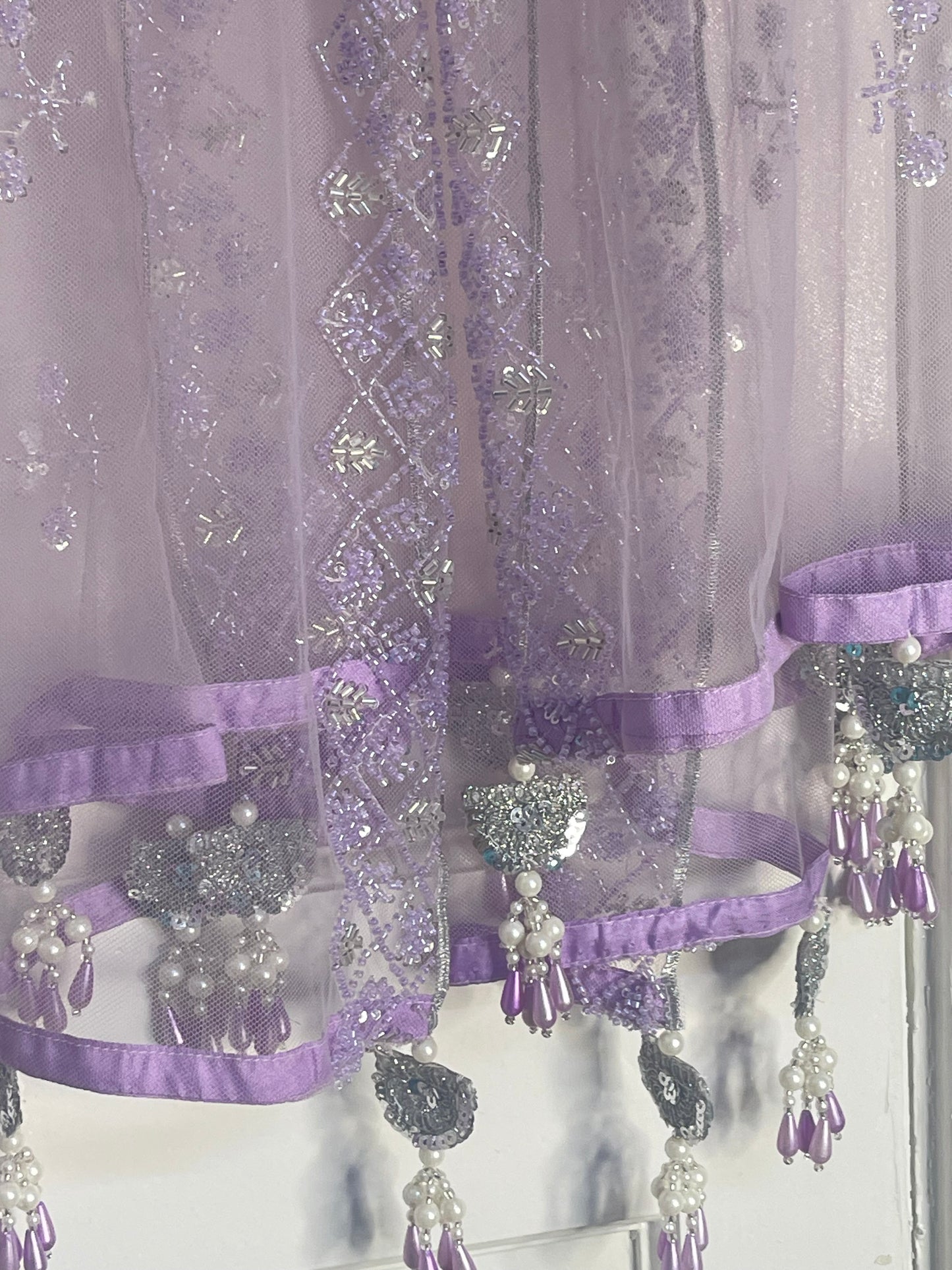 Ronaq- Korean Silk Cut Dana - Party Wear - Lilac