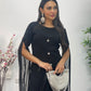 Black - Floor Length Sleeves - Chiffon Outfit - T