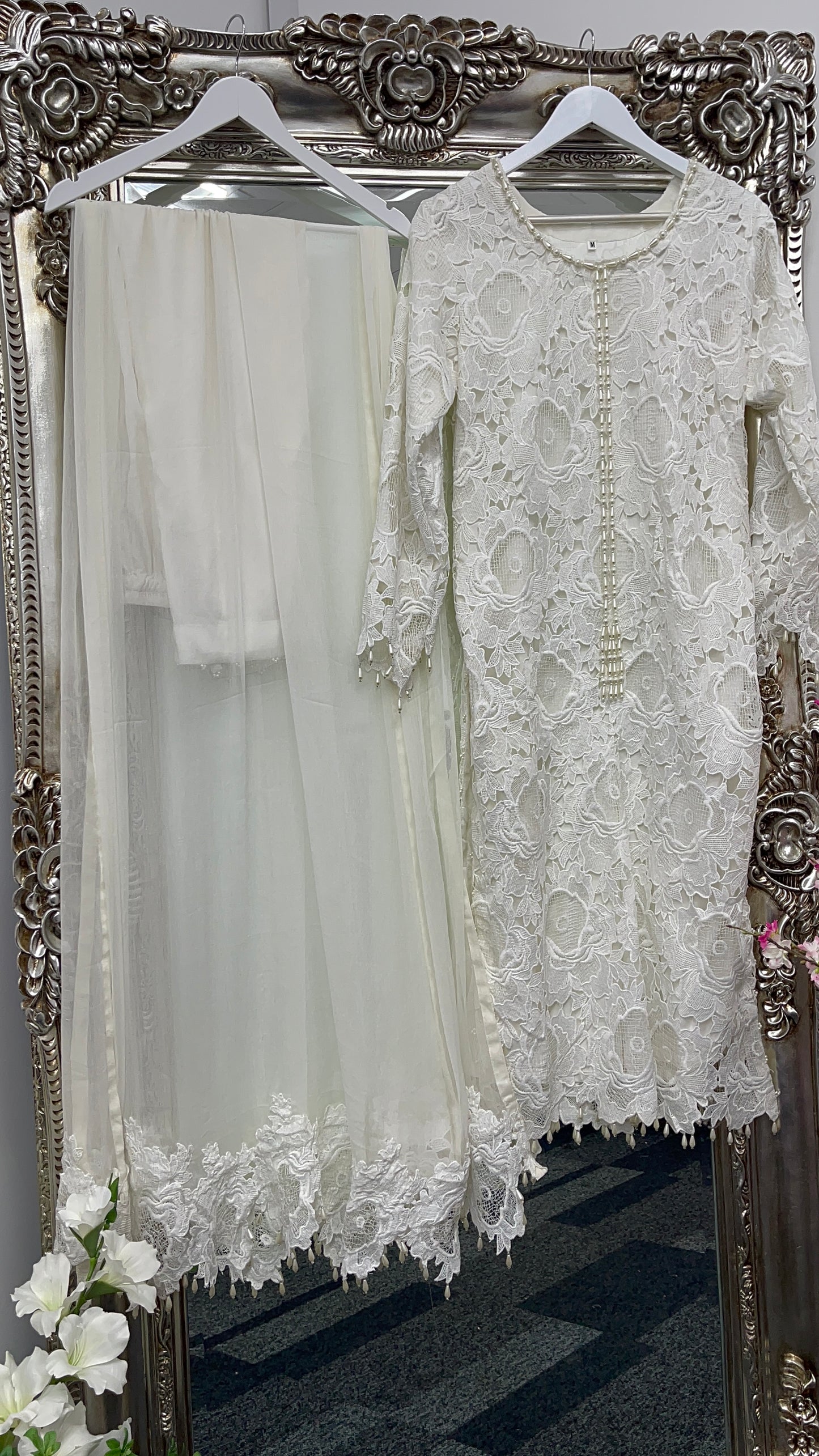 Lacy Crochet - diya - white - dia