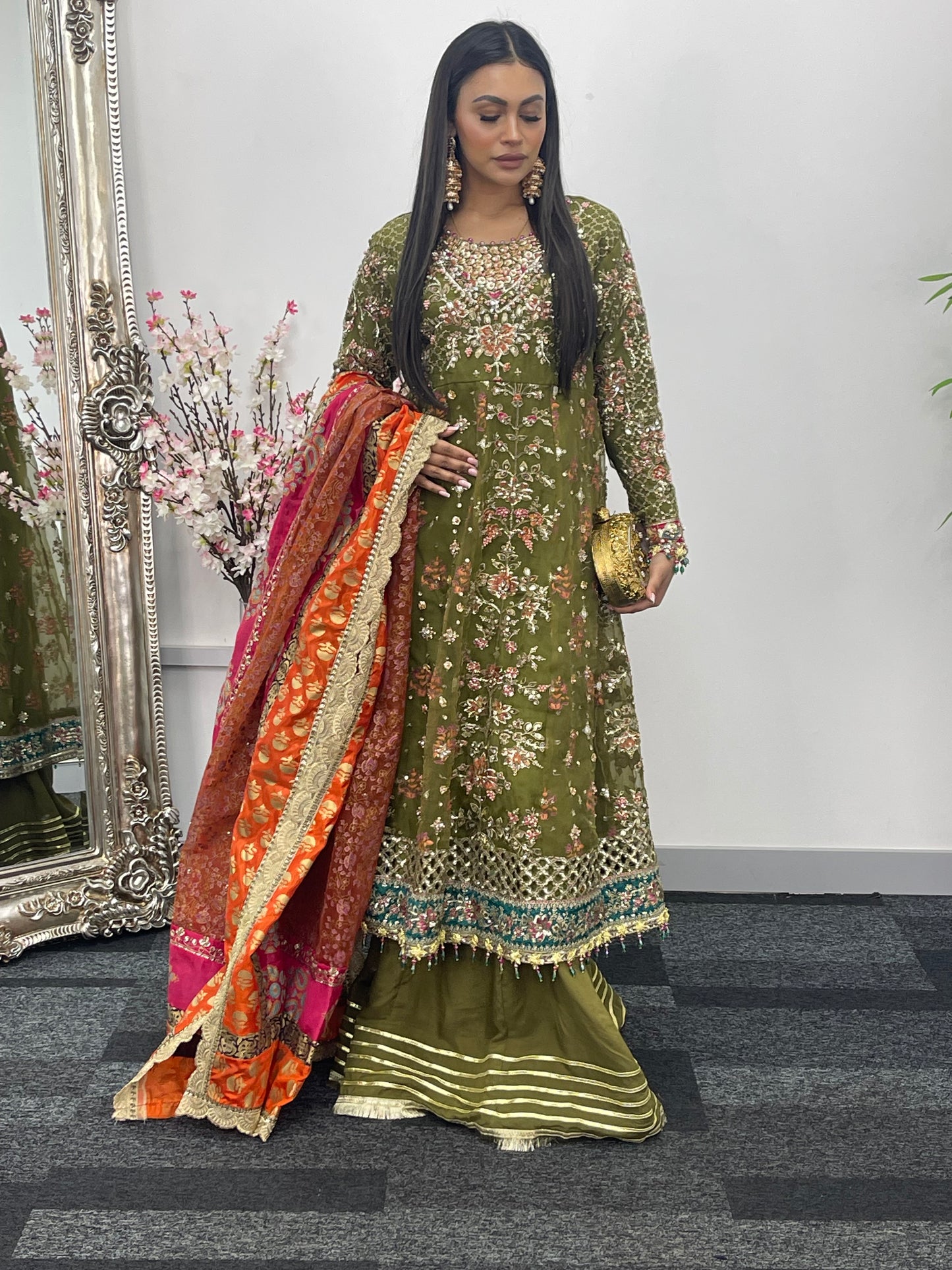 Mehndi - Maria B Inspired Maxi Lehnga -