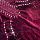 Wine - Sheesha X Velvet Maroon  Plachi Daman with silk dupatta winter