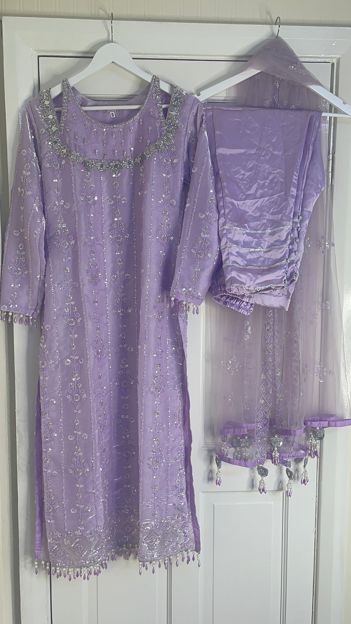 Ronaq- Korean Silk Cut Dana - Party Wear - Lilac