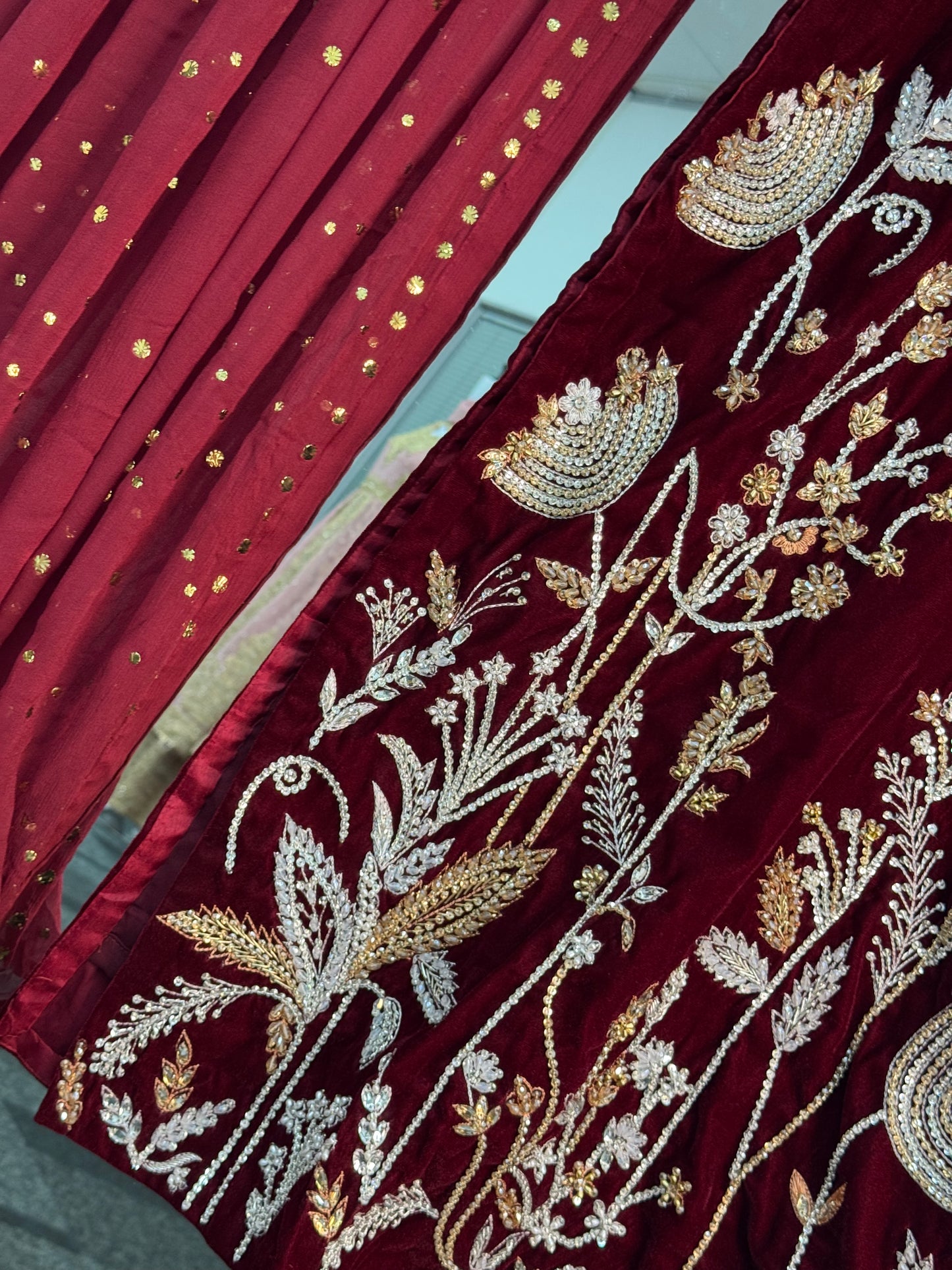 (Pre Order 3/4 Weeks) “Ayeza”Velvet - Maroon