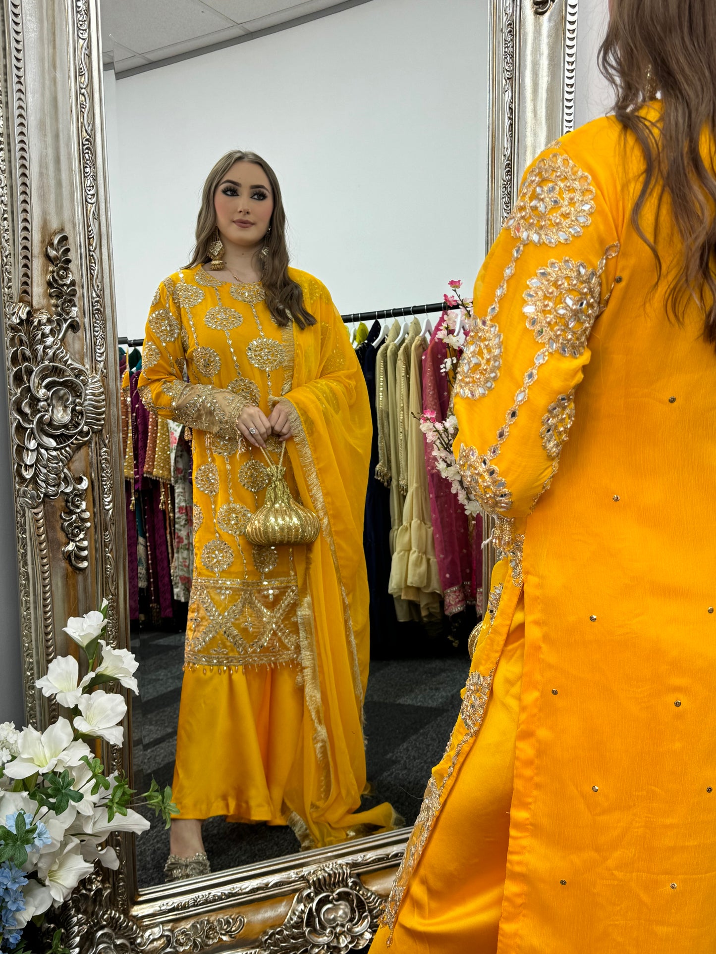 Kiran - Sheesha Sharara Set - Yellow - Mehndi outfit - Party wear - W
