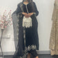 Chand Tara - Black Velvet with Organza dupatta